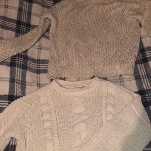 Two cream sweater set